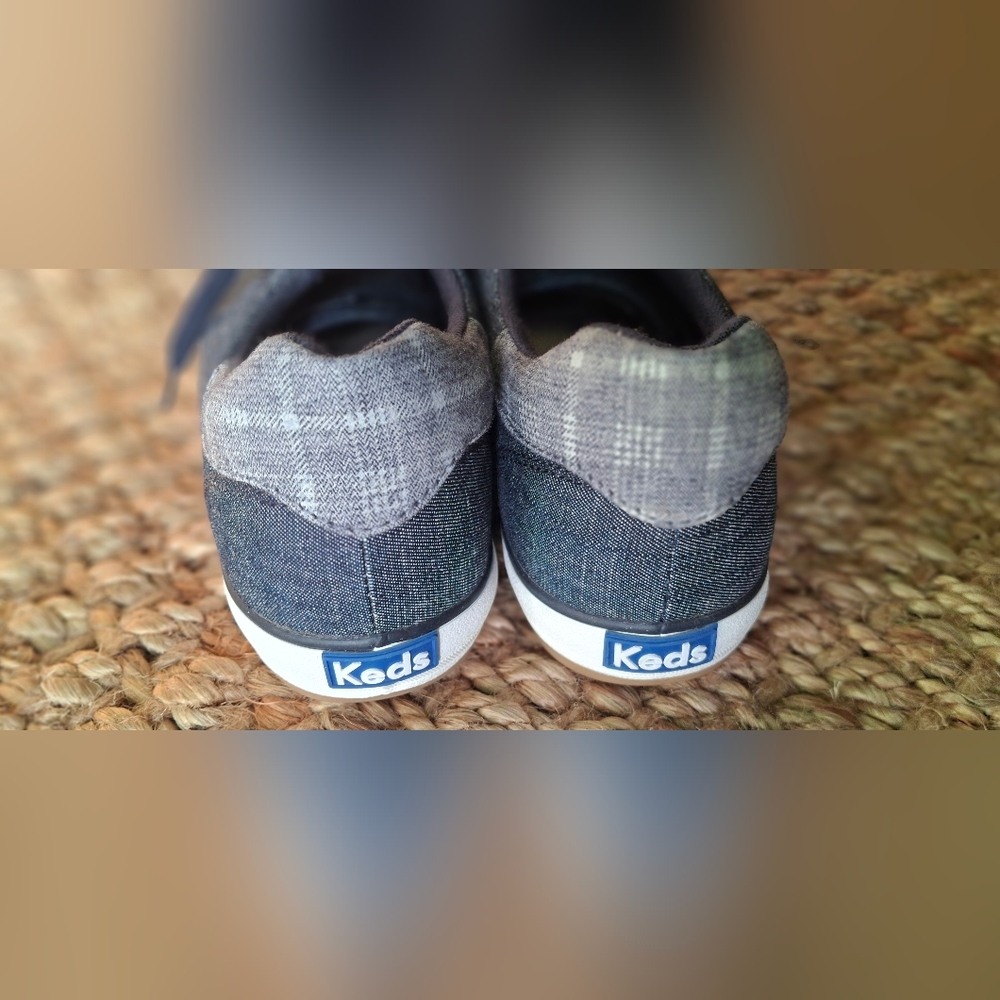 Keds Blue Canvas Lace-Up Sneakers Denim Preppy Casual Sz 10 Boho Gypsy - Picture 6 of 10